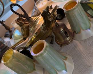 Stunning QUEZEL Art Nouveau lighting fixture 