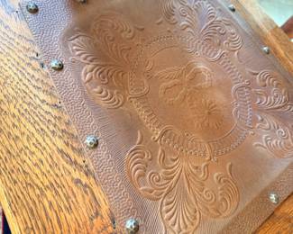 Fantastic antique chairs with leather seats