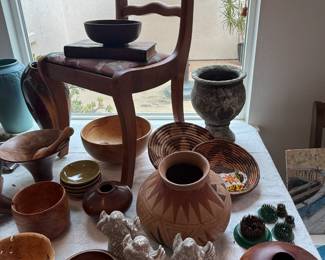 Hand thrown wooden pottery