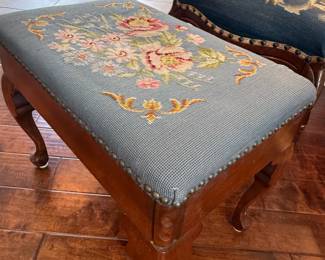 Original Blue Needlepoint Bench
