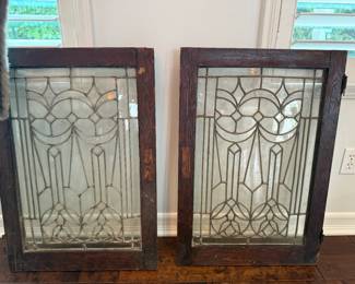 Early Arts and Crafts Beveled STAINED Glass Window/Doors/Art