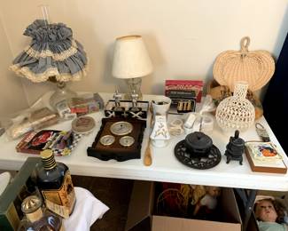 Clocks, lamps, dolls, wicker fans, NASCAR, antiques and more! 