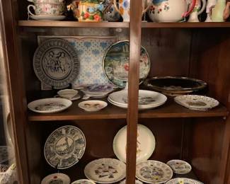 Antique plates in all kinds of themes and makers. Tea kettle tea pots for decoration and vases. 