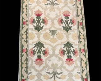 Aubusson Style Hand Knotted Crewel Rug