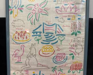 Framed Australian Tea Towel
