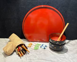 Chopstick Rests And Lacquer Dishes