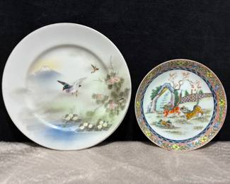 Handpainted Porcelain Plates With Animal Motifs