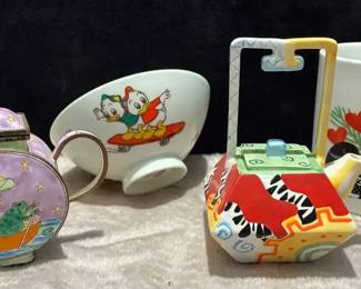 Disney Rice Bowl And Kevin Chen Enamel Teapot Box