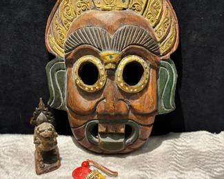 Thai Carved Wood Mask