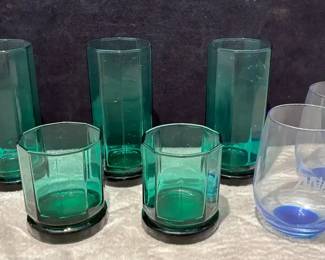 Anchor Green Drinking Glasses ANA Collectible Glasses