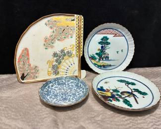 Fan Shaped Porcelain Dish