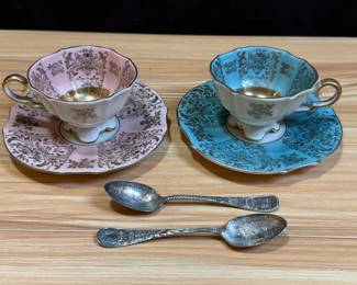 Alka Bavaria Germany Porcelain Mocha Cups and Saucers