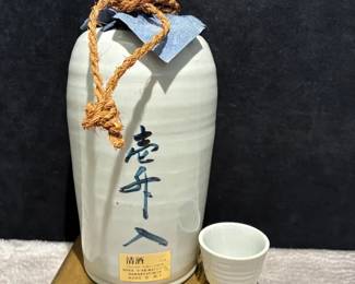 Ceramic Sake Bottle With Cup