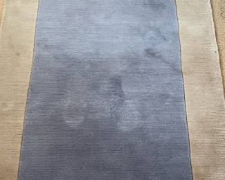 Area Rug Blue & Taupe Plush