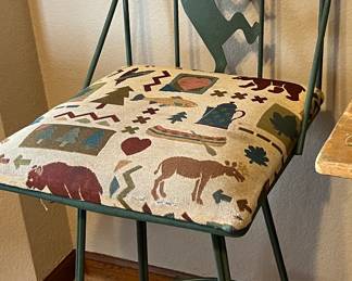 Kokopelli Metal Swivel Bar Stools pair