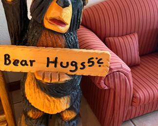 Bear Hugs Hand Carved Bear. Mini Sofa