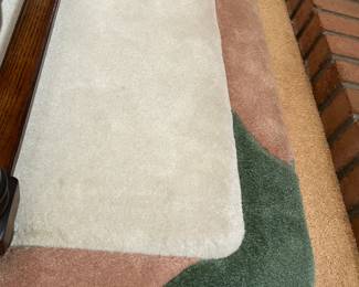 Area Rug Sculpted 4 x 6 Peach, Lt Green, Cream