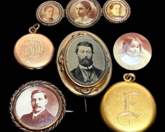 Antique Family Portrait Brooches And Lockets