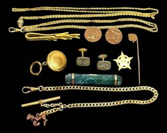 Cufflinks, Watch Chains, Pins, More 