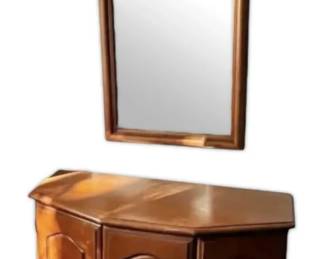 Wooden Entry Cabinet Wall Mirror