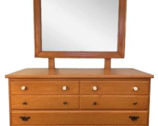 Large Wooden 3Drawer Dresser  Mirror