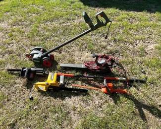 5 Power Tools Pole Saw, Chainsaw, Blower Vac,  More
