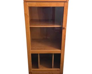Wooden Bookshelf With Glass Door