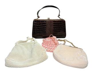 Vintage Beaded And Alligator Skin Purses 