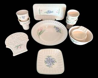 Pfaltzgraff Garden Party Basket Weave Serving Dishes 