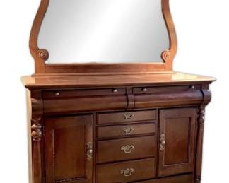 Wooden Dresser With Mirror