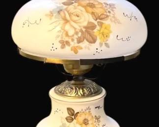 Hand Painted Floral Hurricane Lamp