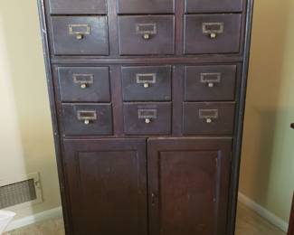 Card catalog cabinet