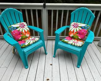 Sky Blue Plastic Adirondak Chairs