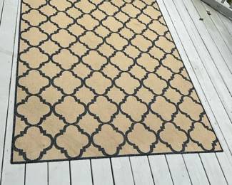 Tan Geometric Navy Rug