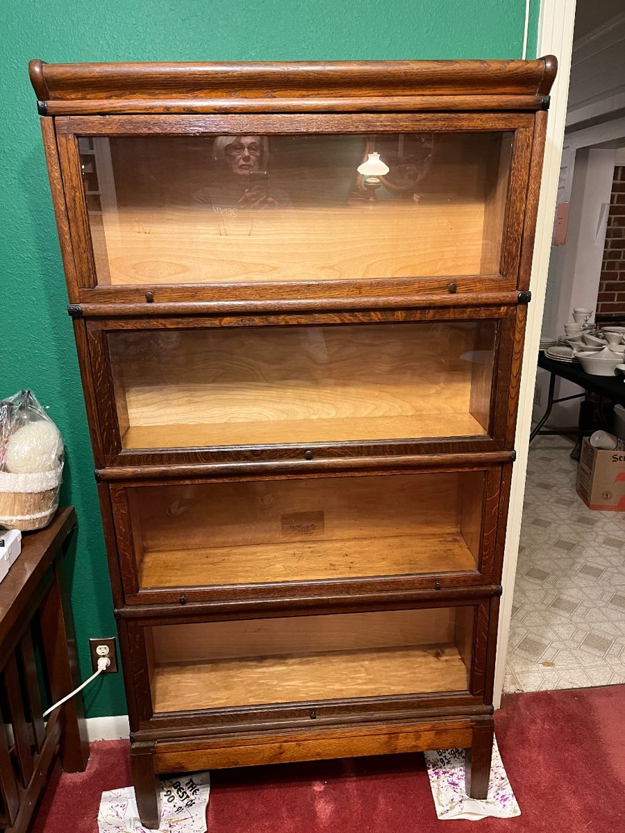 One of 3 stacking bookcases