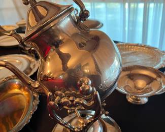 Birmingham Silver plate tipping teapot