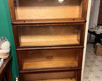 One of 3 stacking bookcases