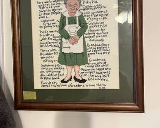 Intricate needlepoint Grandma