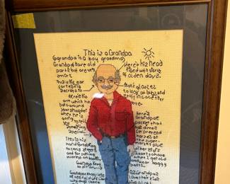 Intricate needlepoint Grandpa