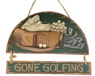 Gone Golfing Wooden Wall Plaque