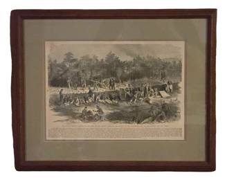 Civil War Newspaper Frank Leslie Engraving ,  Battle of Chancellorville