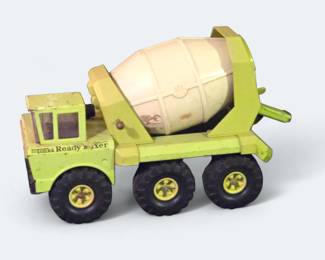 Vintage 1970s Mighty Tonka Lime Green Pressed Steel Cement Mixer