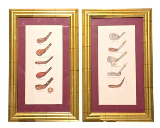 Antique Wood Golf Clubs Wall Art
