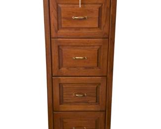 Vintage Oak Wood Filing Cabinet