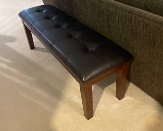 $42.00 - Leather Top Bench - 49"W x 15" D x 18"H 