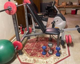 $65.00 - Adjustable Weightlifting Bench Inline W/ Barbell Rack