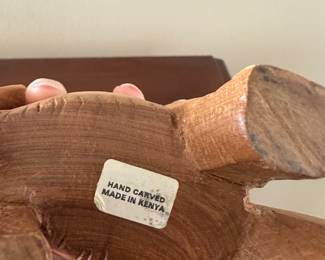 $22.00 - Hand-Carved Wooden Elephant Figure form Kenya