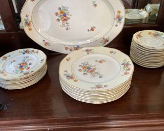 $225.00 Rare Theodore Haviland 91 piece Limoges peonies pattern  china set