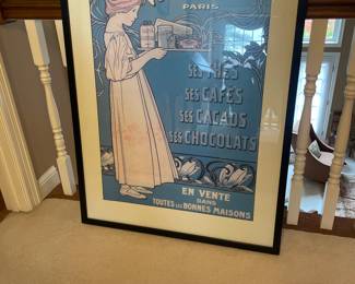 $275.00 - Produits Maxime Vintage Poster, French Food Retro Framed Print- 33" x 46.5" 