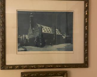 $49.00 - Signed and Titled by Ernst Geissendorfer, 
Rothenburg Germany - 22.5" x 19"